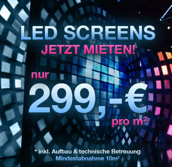 LED Leinwand bis 600m² Fläche mieten