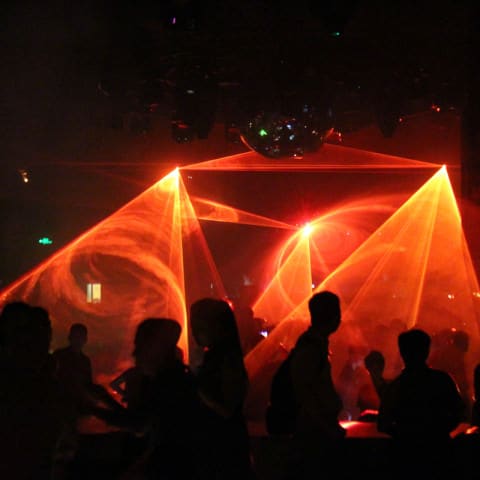 Lasershow in Discotheken