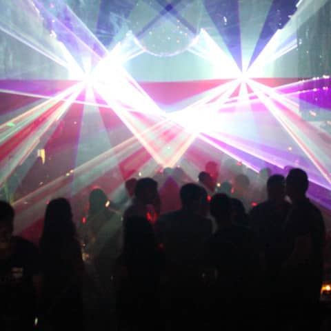 Lasershow im Club