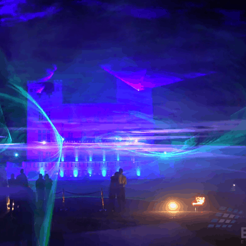 Lasershow mit Nebelwand