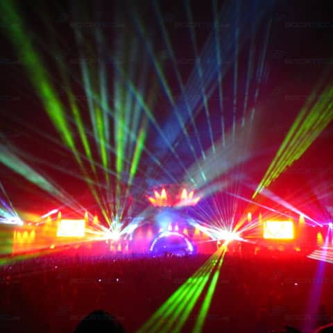 colourful Laser beams on the Dance Festival Airbeat One