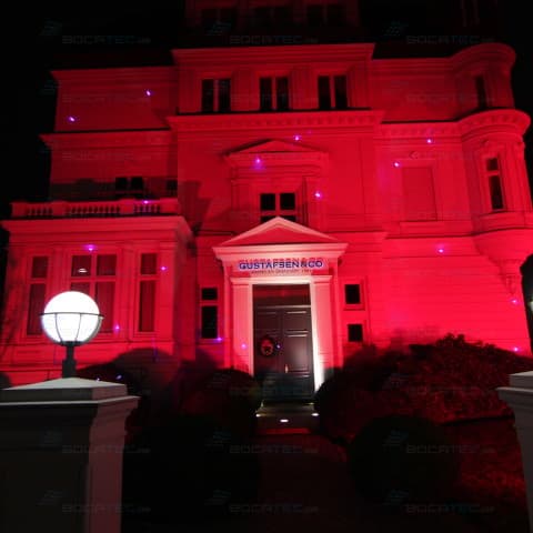 The villa Gustafsen was shining with laser beams 