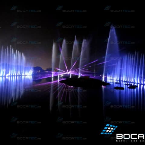 Water fontains with laserprojectors