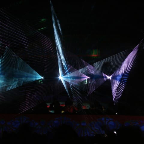 Club laser show installation