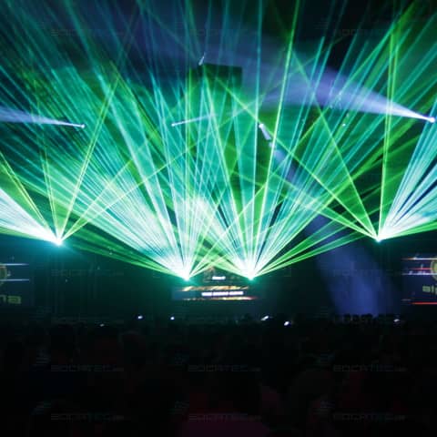 colourful laser shows on the pioneer alpha 