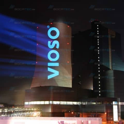 Vioso logo projection with video projector