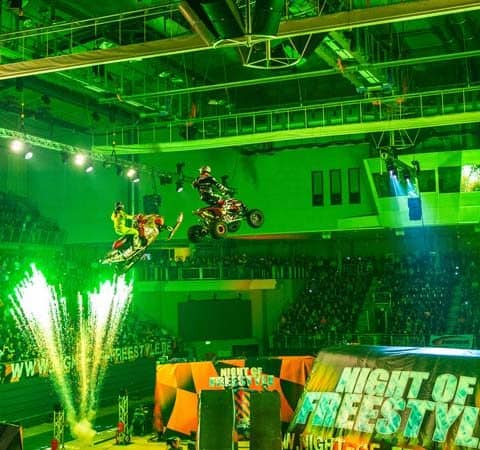 Indoor Pyrotechnik auf der Night of Freestyle