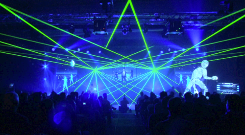 Grüne Lasershow