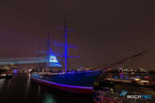 Laserprojektion Schiff