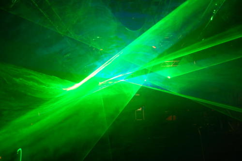 Grüner Laser mit Nebel