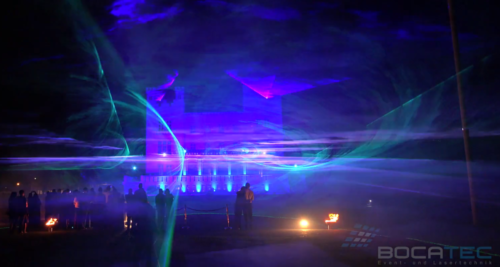 Lasershow mit Nebel