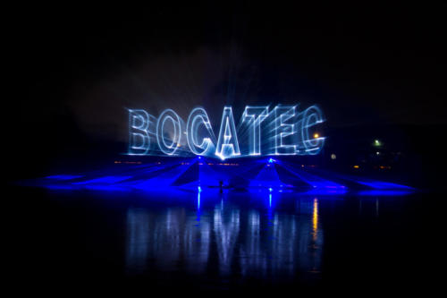 Wasserschildprojektion mit unserem Bocatec Logo